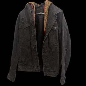 Men washed black Jean Jacket